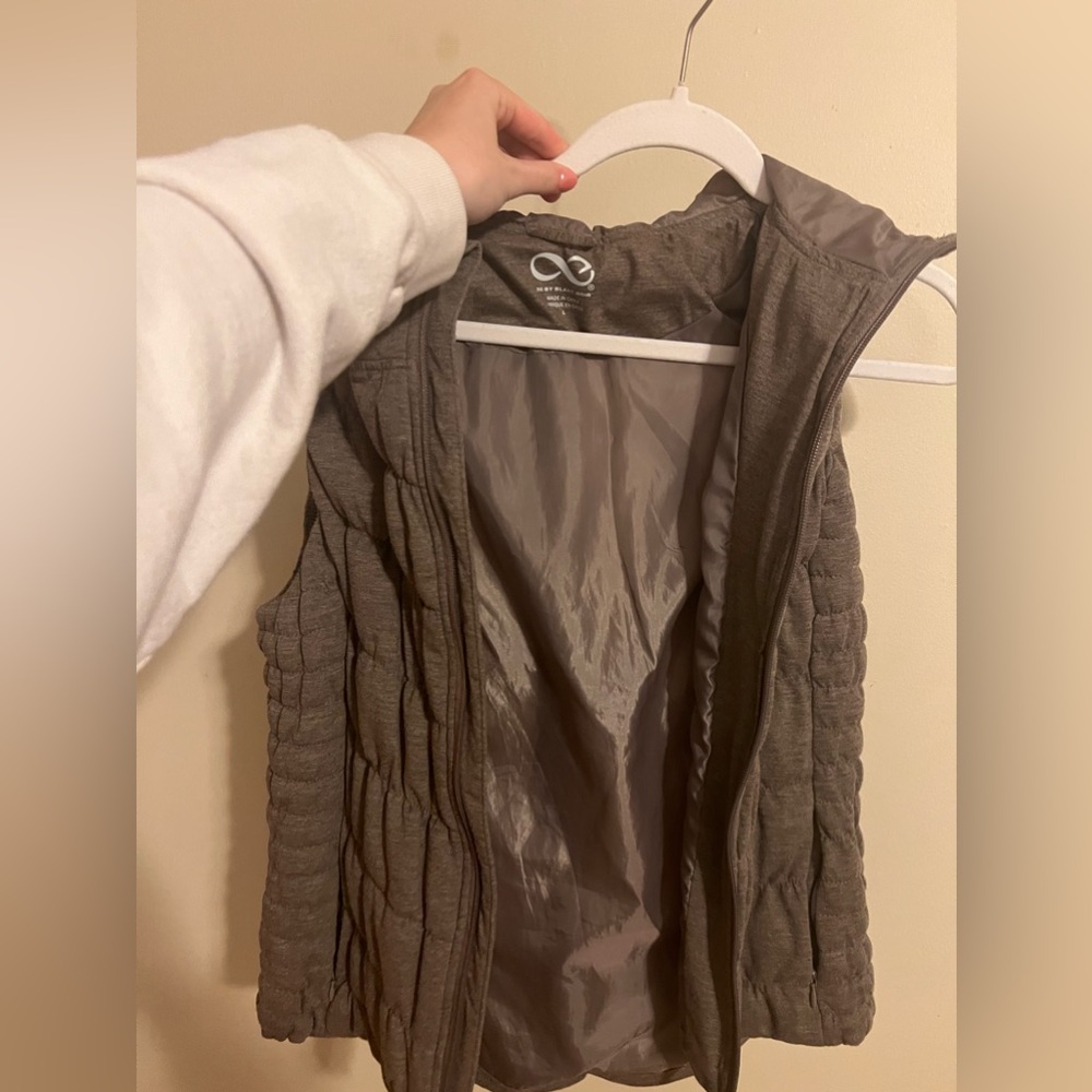 Brown hooded vest